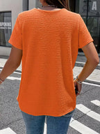 Textured Short Sleeve Blouse (2)