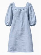 Square Neck Puff Sleeve Mini Dress (37)