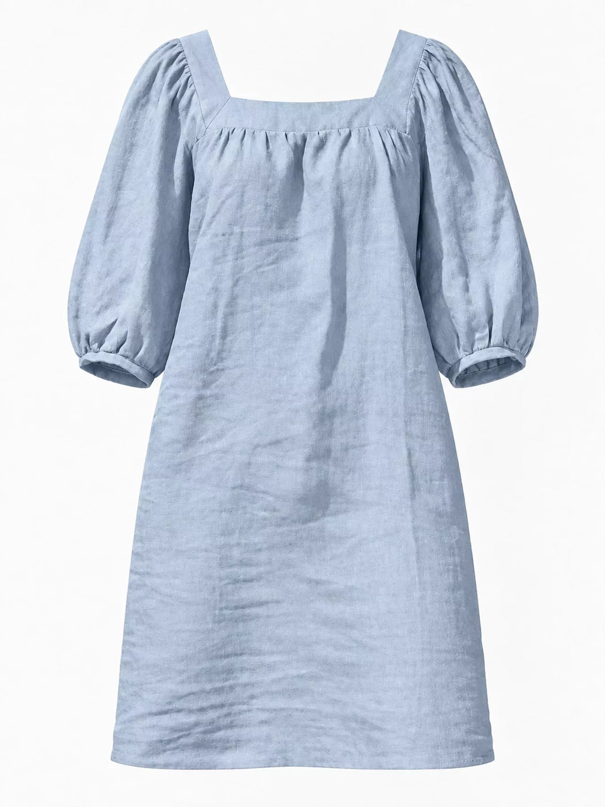 Square Neck Puff Sleeve Mini Dress (37)