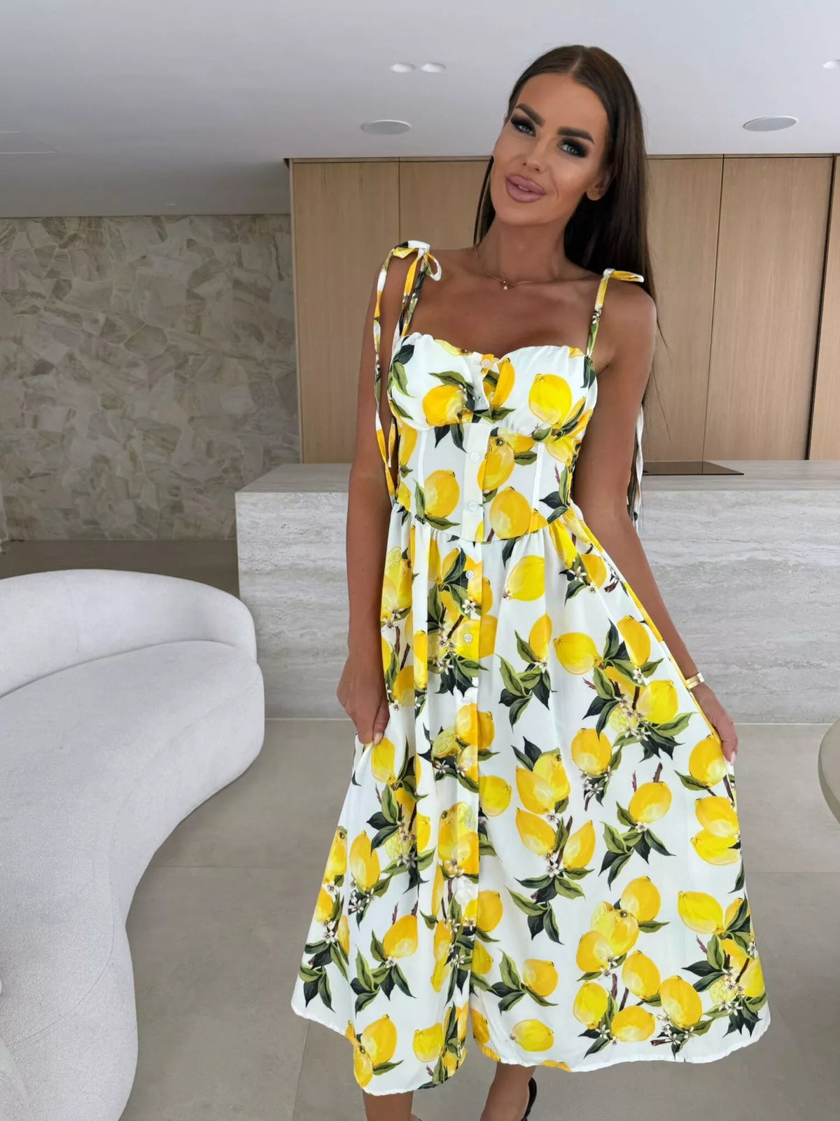 Printed Tie-strap Midi Dress (14)