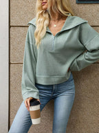 Half-zip Dropped Shoulder Sweatshirt (18)