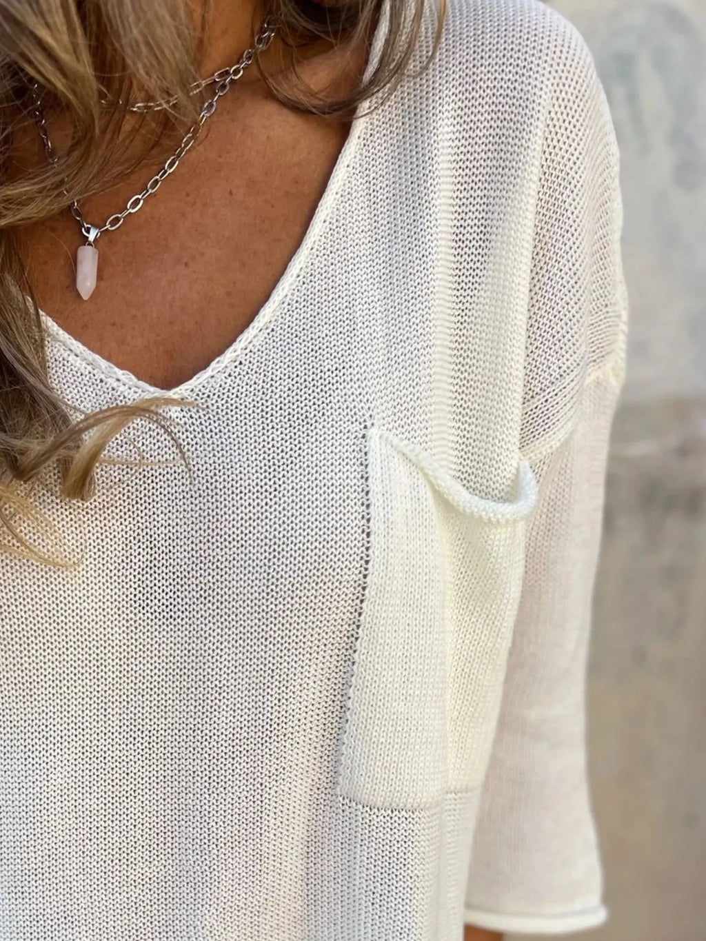 Full Size Casual V-neck Knit Sweater Plus (9)