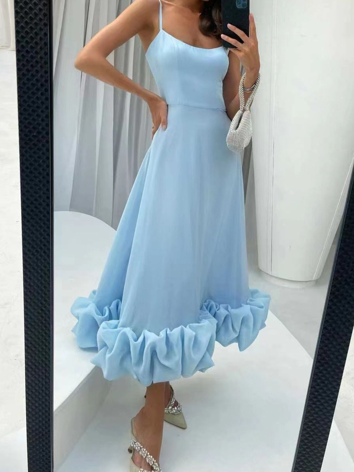 Ruffle Hem Scoop Neck Midi Dress (9)