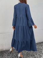Ruffle Hem Button Front Tiered Dress (12)