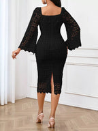 Lace Square Neck Midi Dress (12)