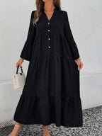 Ruffle Hem Button Front Tiered Dress (21)