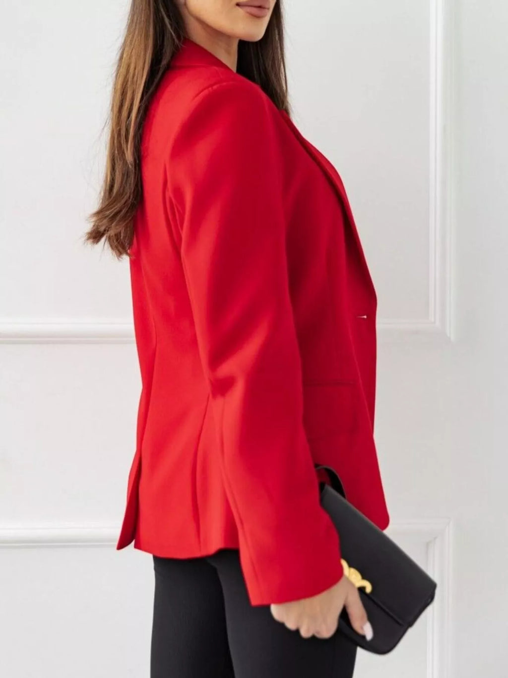 Lapel Collar One Button Blazer (15)