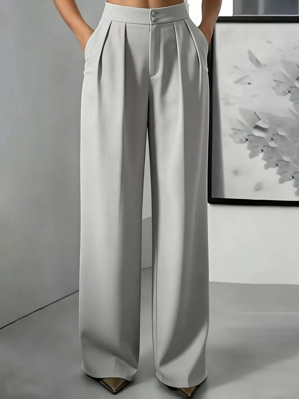 High-waisted Pleated Wide-leg Pants (27)