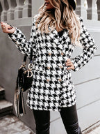 Plaid Tweed Double-breasted Coat (2)