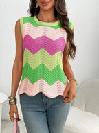 Block Round Neck Sweater Vest (22)