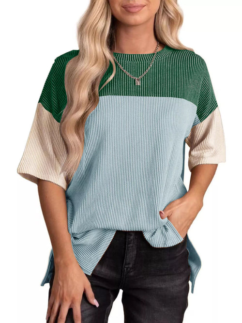 Block Half Sleeve Top