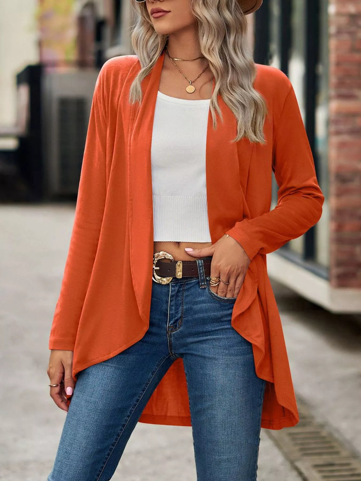 Open-front Dropped Shoulder Cardigan (33)