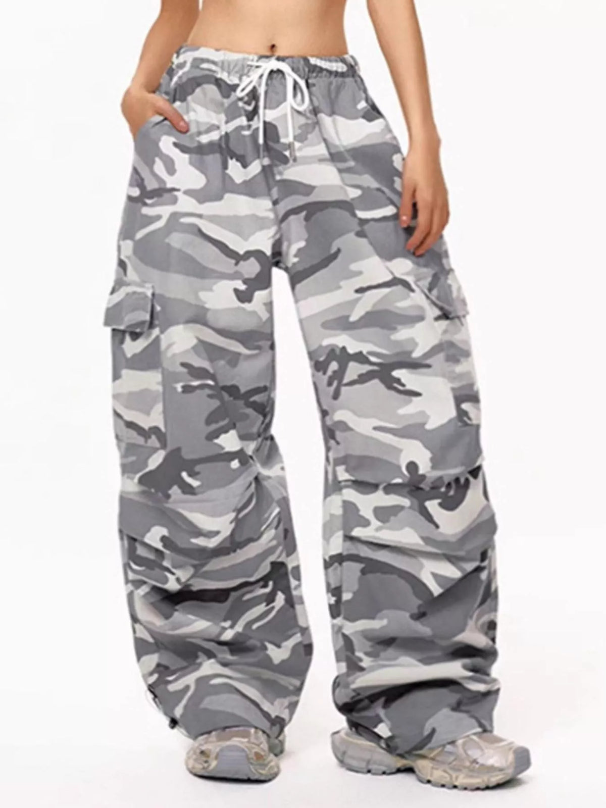 Camouflage Cargo Pants Drawstring Waist (4)