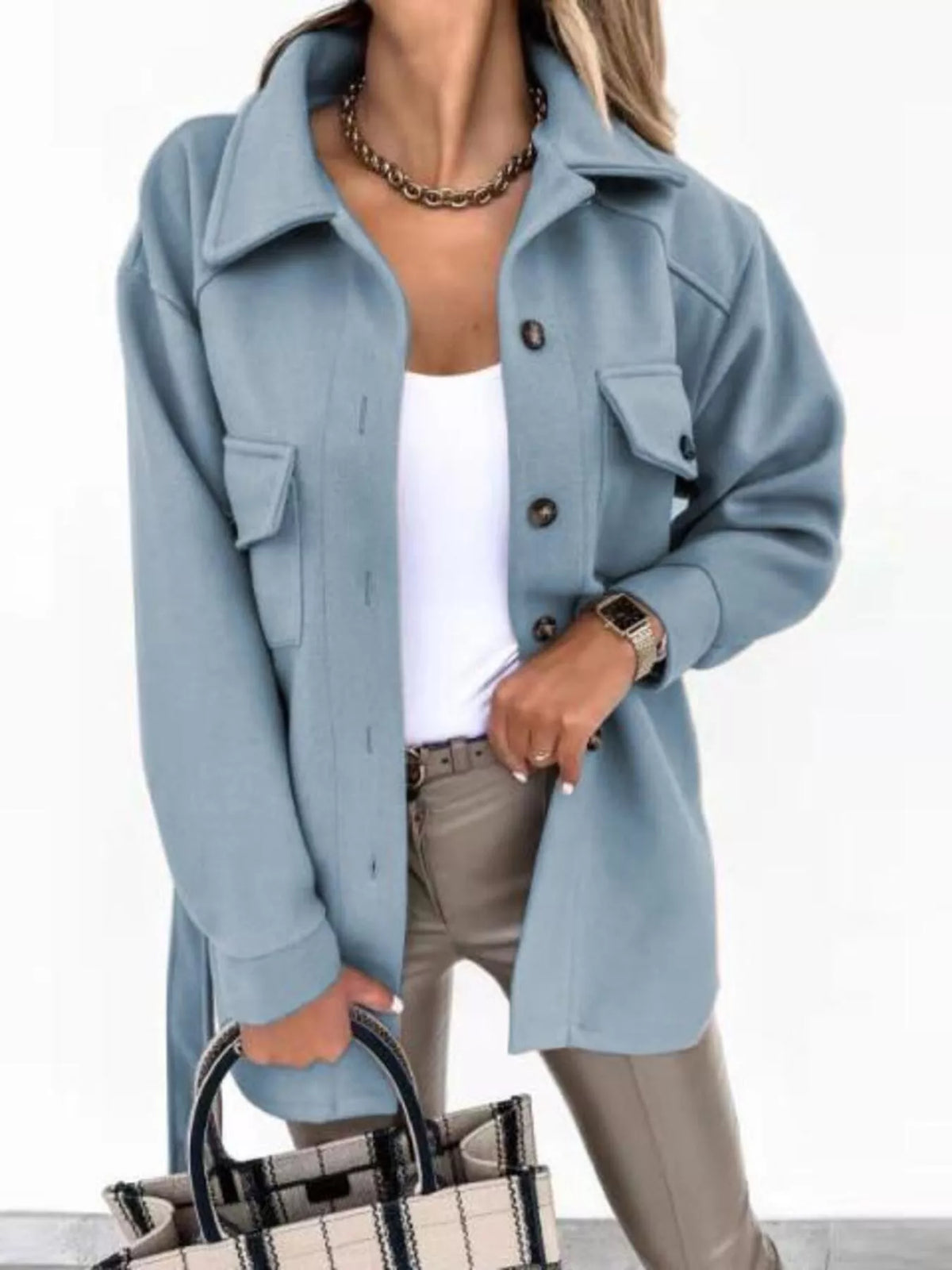 Button-down Tie Waist Coat (18)