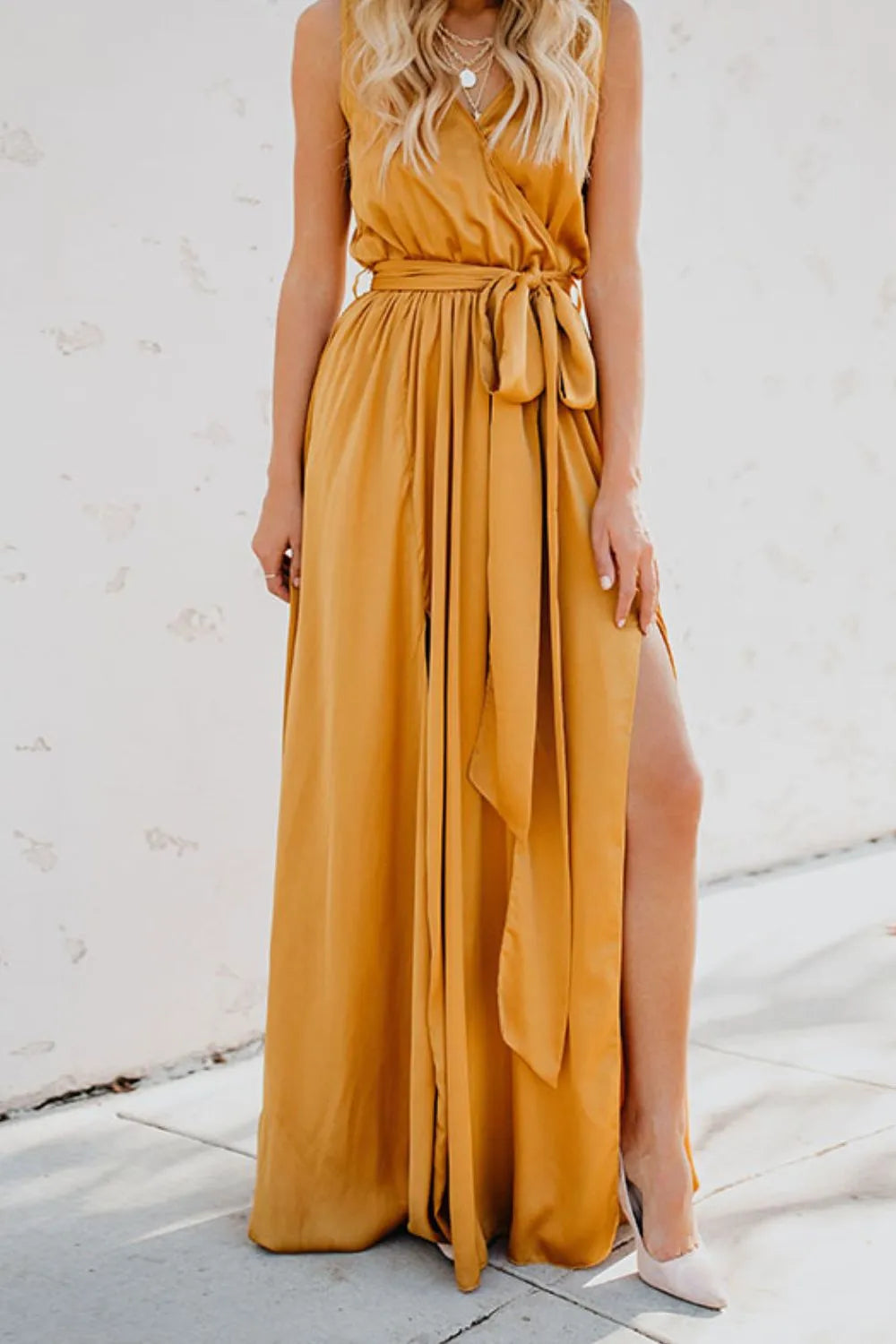 Surplice Tie Waist Maxi Dress (6)