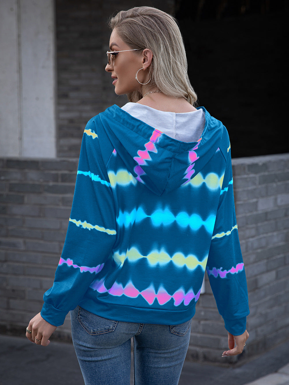 Tie Dye Raglan Sleeve Hoodie (2)