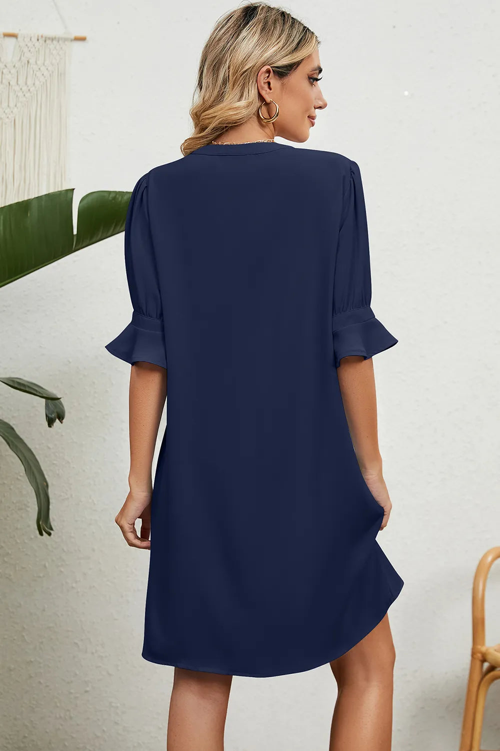 Notched Flounce Sleeve Mini Dress (7)