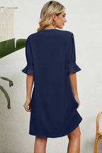 Notched Flounce Sleeve Mini Dress (7)
