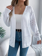 Openwork Open Front Long Sleeve Cardigan (14)
