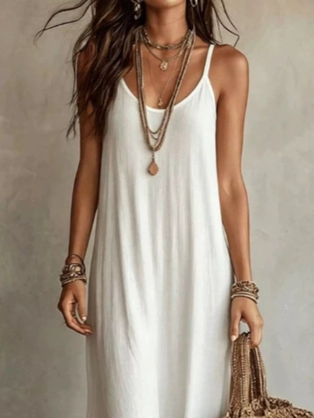 Full Size Scoop Neck Spaghetti Strap Maxi Dress Plus (5)