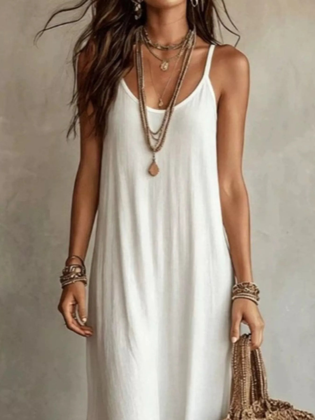 Full Size Scoop Neck Spaghetti Strap Maxi Dress Plus (5)