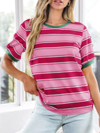 Striped Crew Neck T-shirt (15)