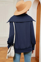 Half Zip Lantern Sleeve Sweatshirt (12)