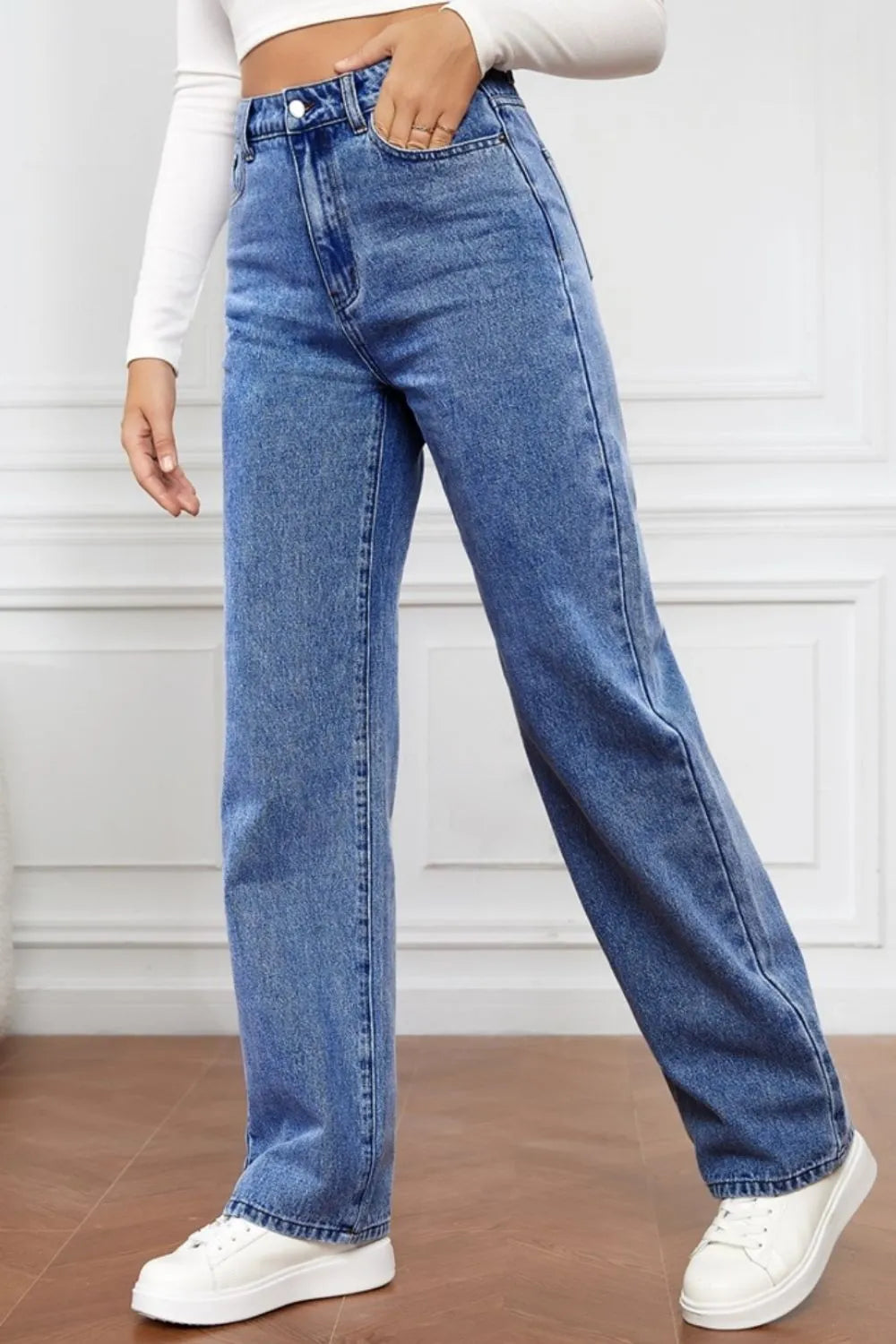 High Waist Straight Jeans (2)