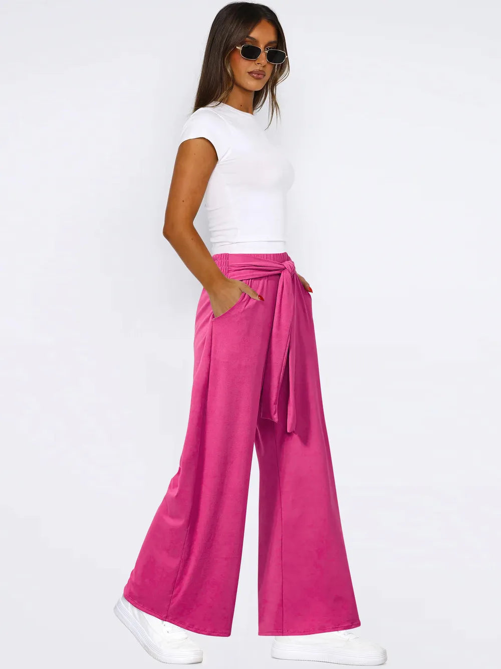 Tied Wide Leg Pants Pockets (10)