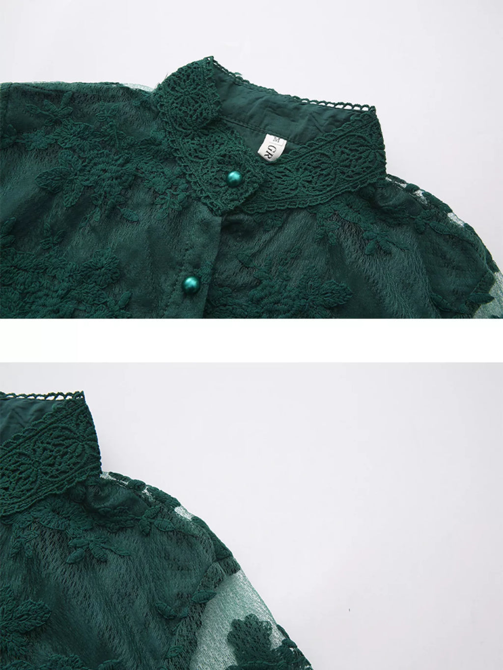 Lace Lantern Sleeve Belted Maxi Dress (6)