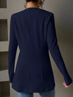 One Button Long Sleeve Blazer (17)