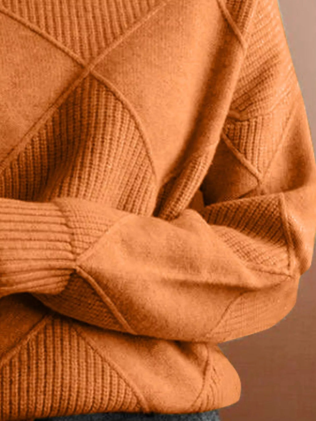 Argyle Pattern Turtleneck Sweater (11)