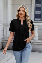 Notched Short Sleeve Top (8)