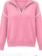 Quarter-zip Dropped Shoulder Sweater (3)