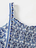 Smocked Printed Wide Strap Dress (9)
