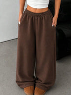 Elastic Waist Wide-leg Sweatpants (2)