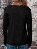 Crisscross V-neck Long Sleeve T-shirt (12)