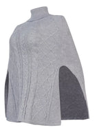 Chunky Cable Knit Turtleneck Poncho Cover Up (6)