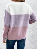 Block Drop Shoulder Long Sleeve Sweater (13)