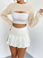 Distressed Long Sleeve Cropped Sweater (4)
