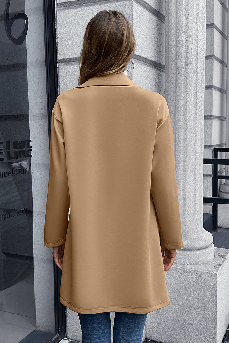 Lapel Collar Long Sleeve Blazer (2)