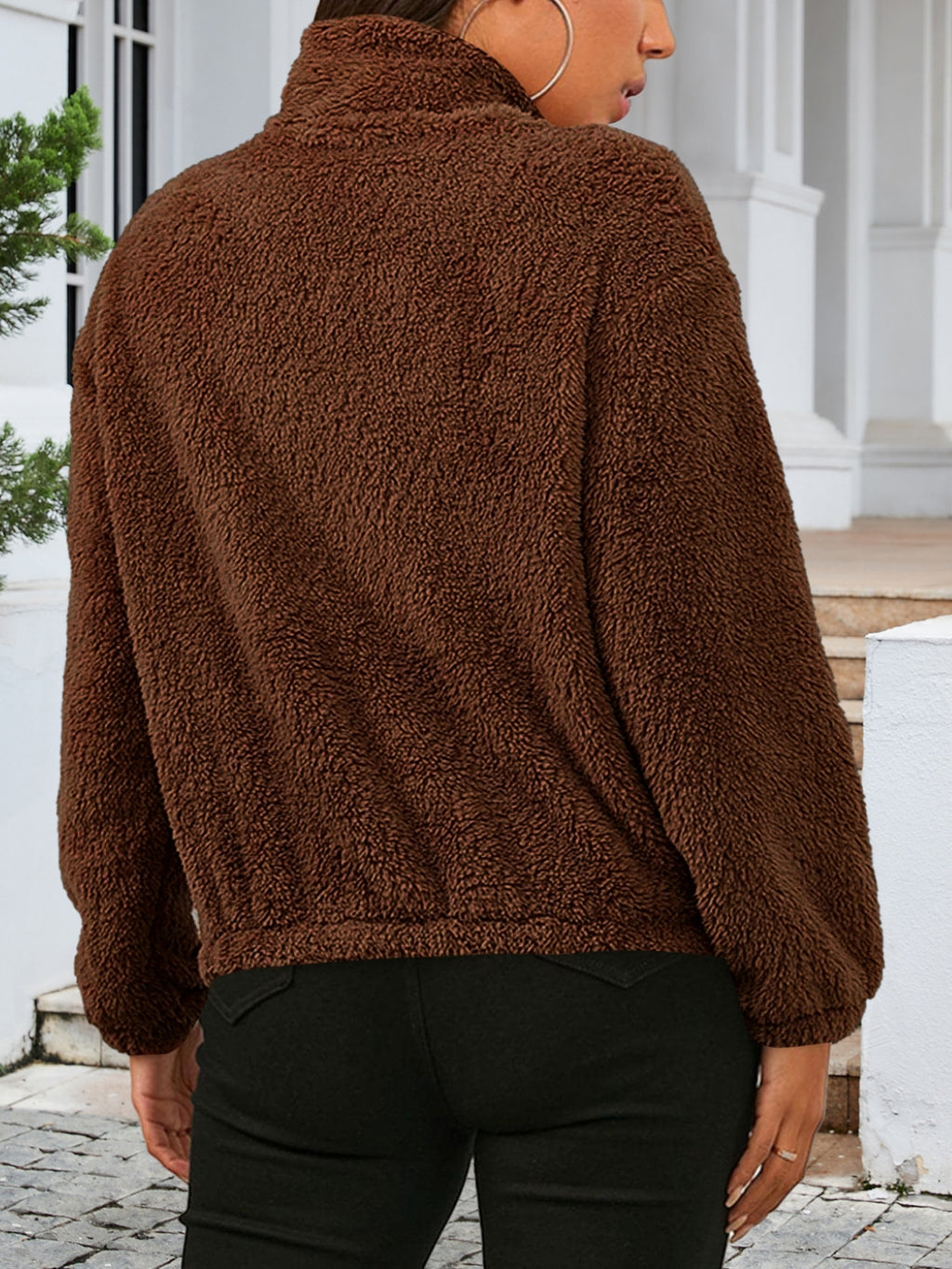 Zip Up Turtleneck Long Sleeve Jacket (5)