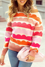 Boat Neck Long Sleeve Sweater (4)