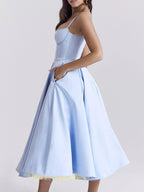 Sweetheart Neck A-line Midi Dress (10)