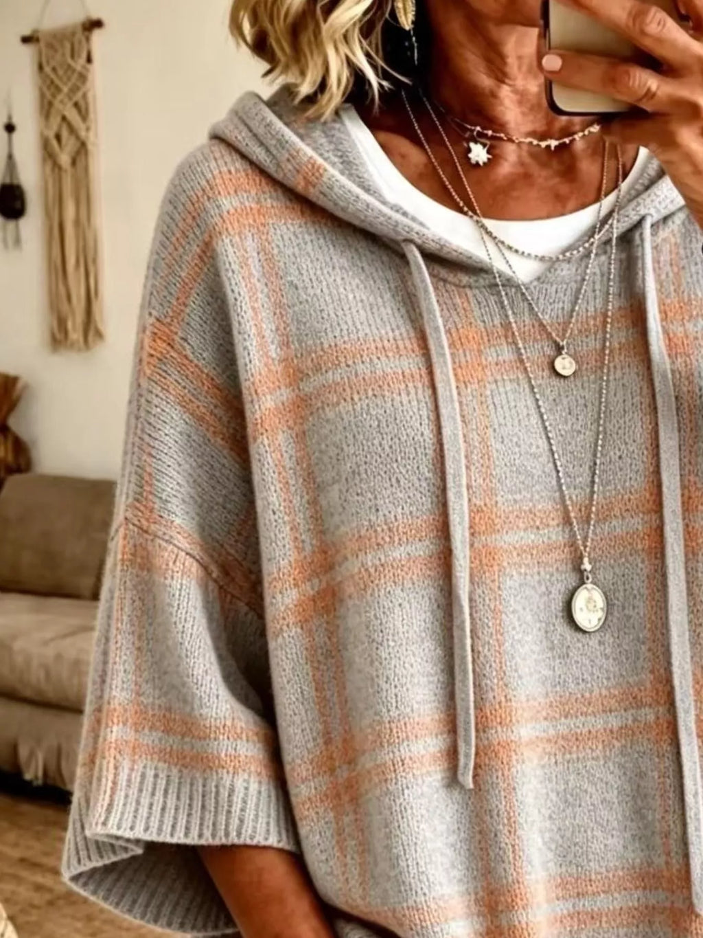 Plaid Hooded Knit Sweater (18)