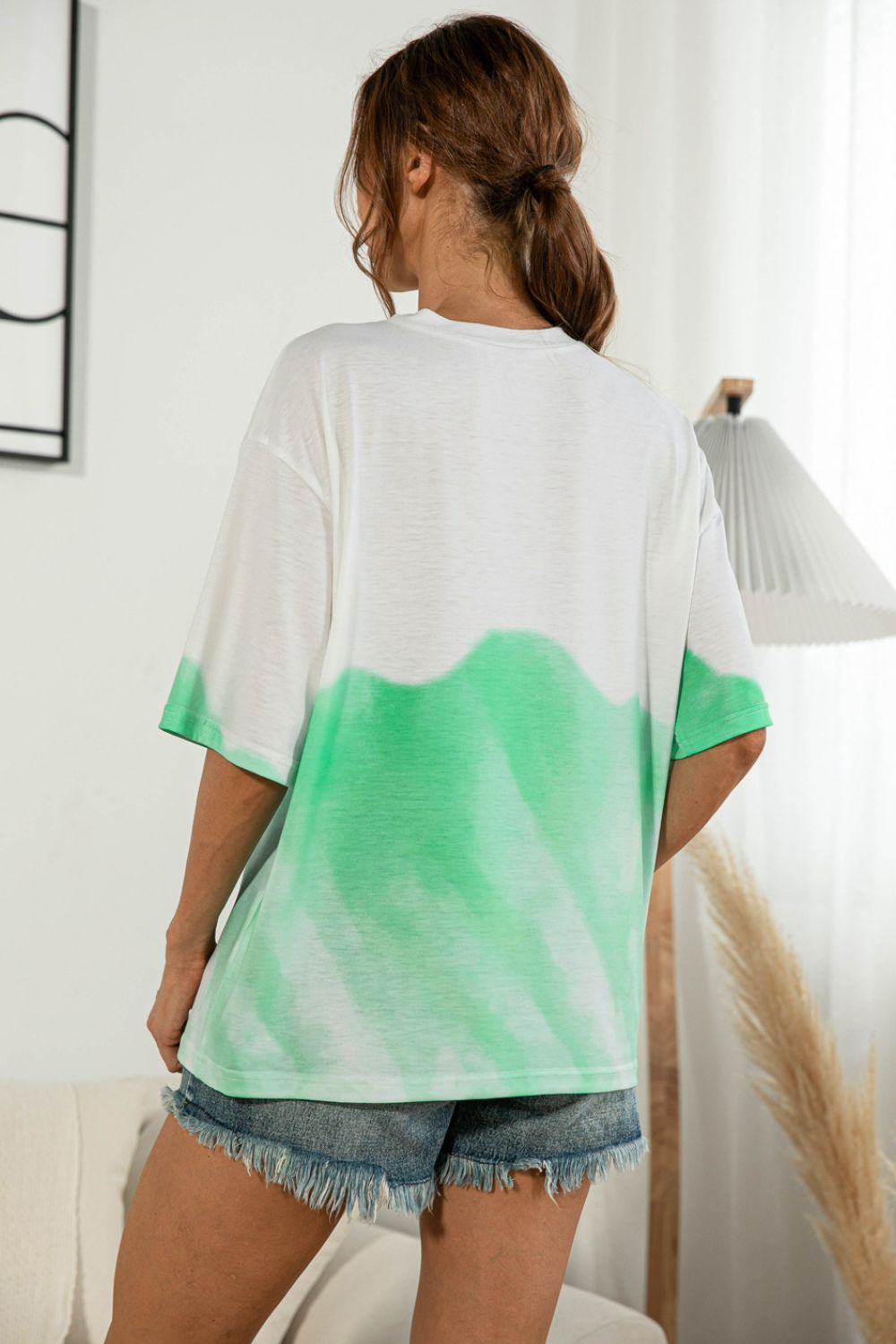 Tie-dye Round Neck Tee Shirt (9)