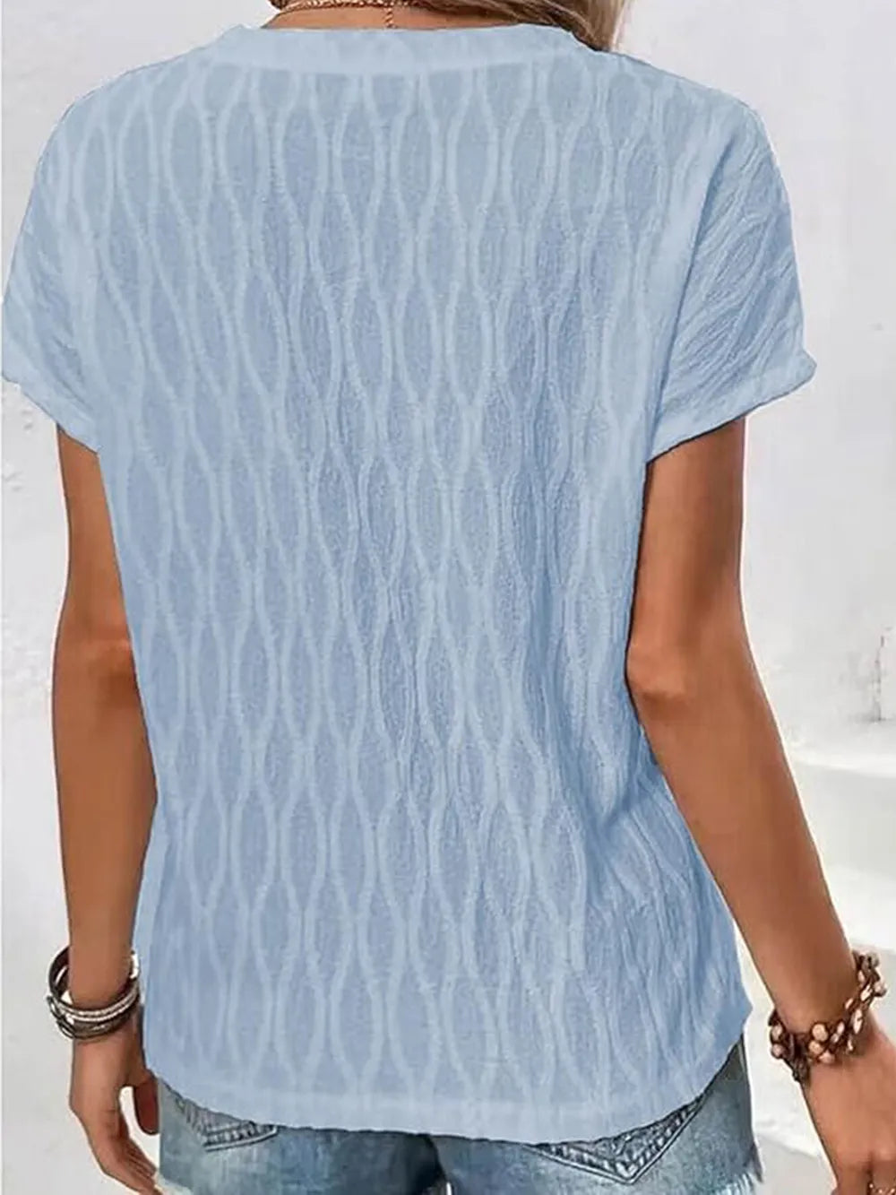 Full Size Round Neck Short Sleeve T-shirt (6)