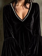 Velvet Flare Sleeve Mini Dress (8)