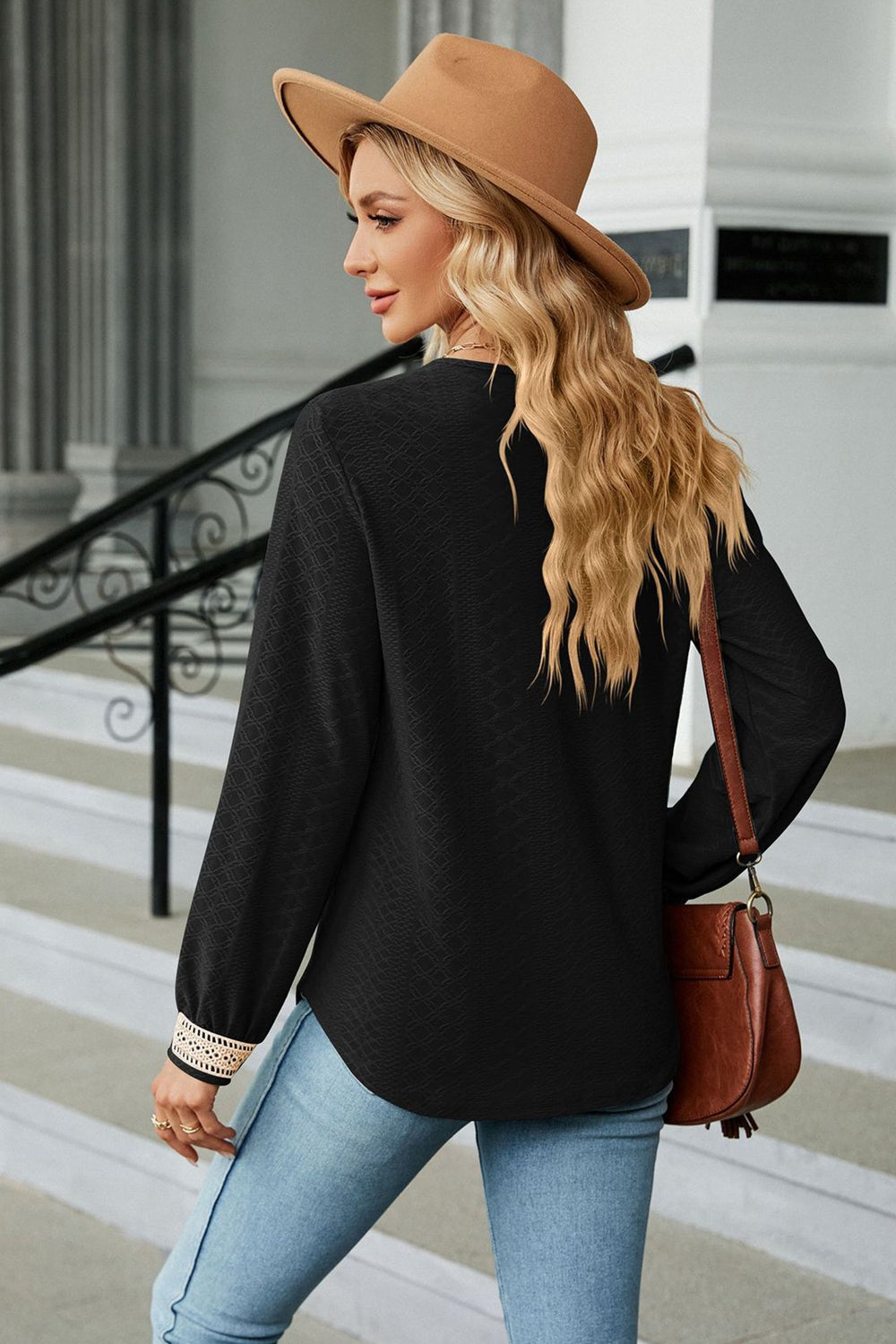 V-neck Long Sleeve Blouse (18)