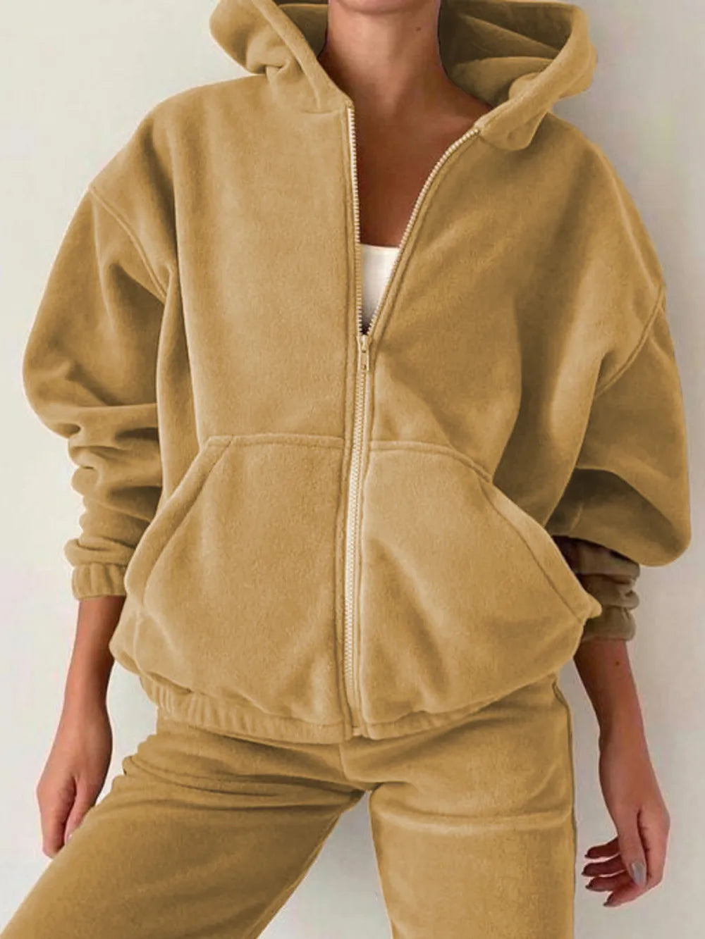 Zip Up Long Sleeve Hoodie Joggers Set (7)